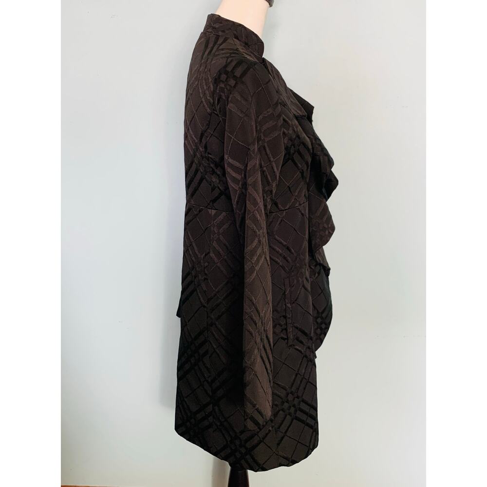 Anthropologie Tabitha Dusk Ruffles Textured Plaid Coat Size 2 - Picture 5 of 8